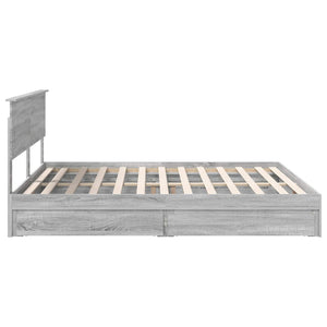 vidaXL Storage Bed Sonoma Grey 180 x 200 cm Engineered Wood
