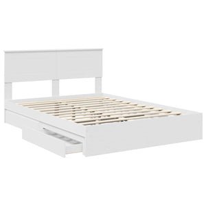 vidaXL Storage Bed with Headboard White 160 x 200 cm Engineered Wood