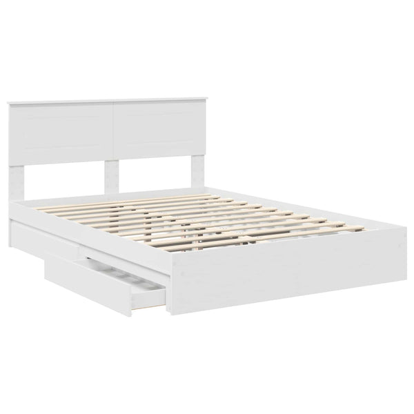 vidaXL Storage Bed with Headboard White 160 x 200 cm Engineered Wood