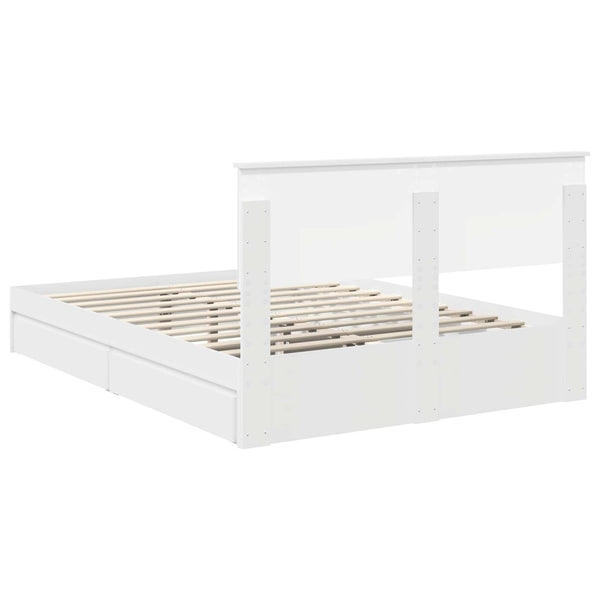 vidaXL Storage Bed with Headboard White 160 x 200 cm Engineered Wood