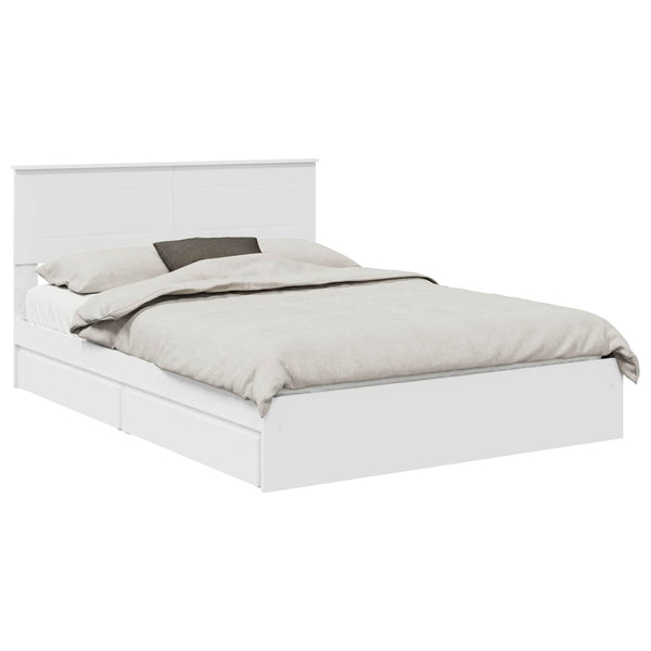 vidaXL Storage Bed with Headboard White 150 x 200 cm Engineered Wood