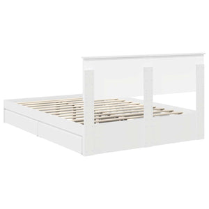 vidaXL Storage Bed with Headboard White 150 x 200 cm Engineered Wood