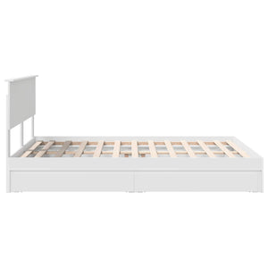 vidaXL Storage Bed with Headboard White 150 x 200 cm Engineered Wood