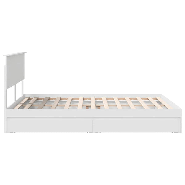 vidaXL Storage Bed with Headboard White 150 x 200 cm Engineered Wood