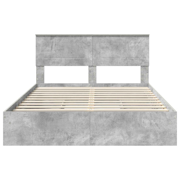 vidaXL Storage Bed Concrete Grey 150 x 200 cm Engineered Wood