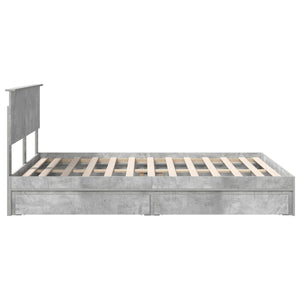 vidaXL Storage Bed Concrete Grey 150 x 200 cm Engineered Wood