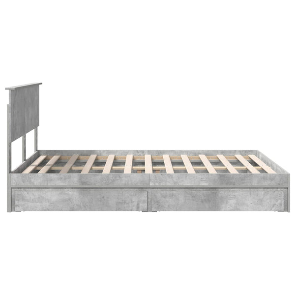 vidaXL Storage Bed Concrete Grey 150 x 200 cm Engineered Wood