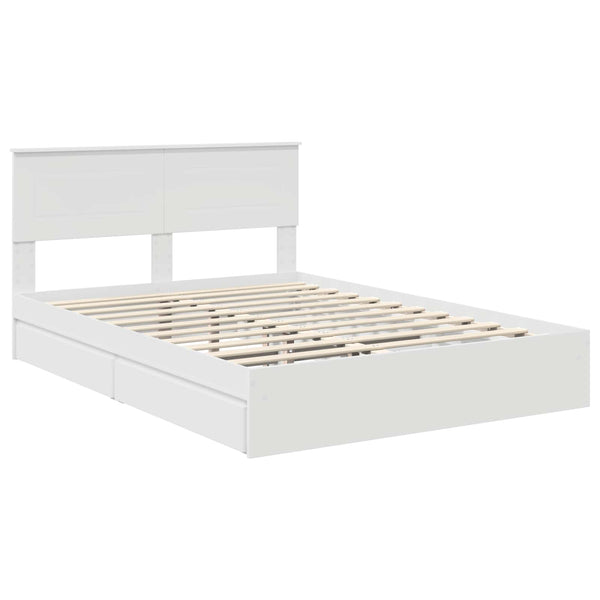 vidaXL Storage Bed with Headboard White 140 x 190 cm Engineered Wood