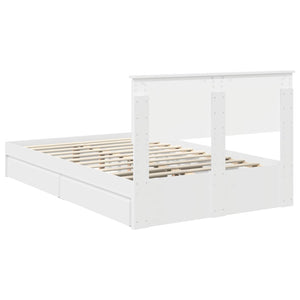 vidaXL Storage Bed with Headboard White 135 x 190 cm Engineered Wood