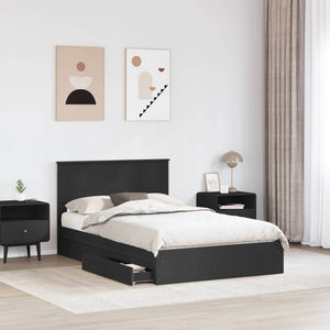vidaXL Storage Bed Black 135 x 190 cm Engineered Wood