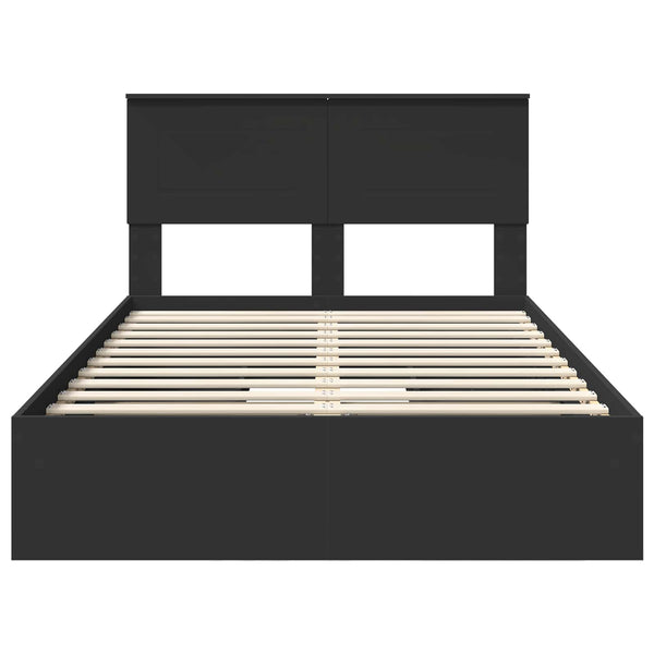 vidaXL Storage Bed Black 135 x 190 cm Engineered Wood