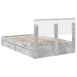 vidaXL Storage Bed Concrete Grey 135 x 190 cm Engineered Wood