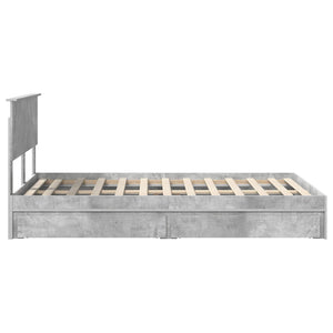 vidaXL Storage Bed Concrete Grey 135 x 190 cm Engineered Wood