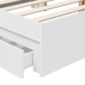 vidaXL Storage Bed with Headboard White 120 x 190 cm Engineered Wood