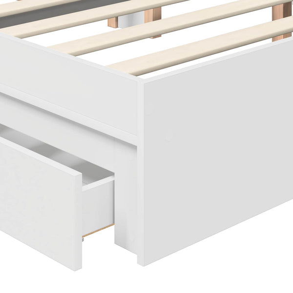 vidaXL Storage Bed with Headboard White 120 x 190 cm Engineered Wood