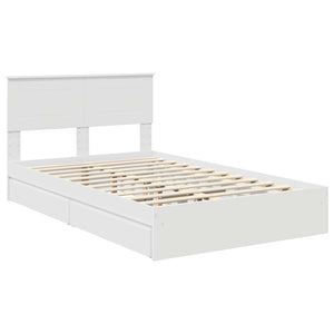 vidaXL Storage Bed with Headboard White 120 x 190 cm Engineered Wood