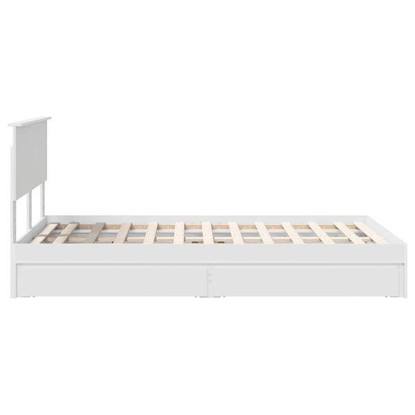 vidaXL Storage Bed with Headboard White 120 x 190 cm Engineered Wood