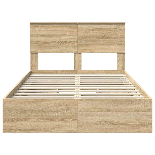 vidaXL Storage Bed Sonoma Oak 120 x 200 cm Engineered Wood