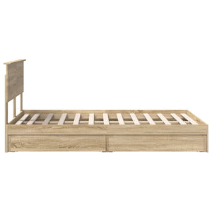 vidaXL Storage Bed Sonoma Oak 120 x 200 cm Engineered Wood