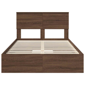 vidaXL Storage Bed Brown Oak-look 120 x 200 cm Engineered Wood