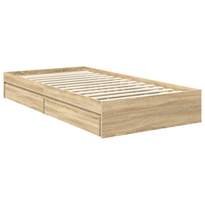 vidaXL Storage Bed Sonoma Oak 100 x 200 cm Engineered Wood