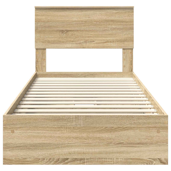 vidaXL Storage Bed Sonoma Oak 100 x 200 cm Engineered Wood