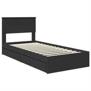 vidaXL Storage Bed Black 90 x 190 cm Engineered Wood