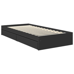 vidaXL Storage Bed Black 90 x 190 cm Engineered Wood