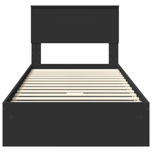 vidaXL Storage Bed Black 90 x 190 cm Engineered Wood