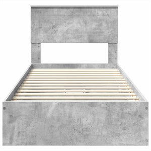 vidaXL Storage Bed Concrete Grey 90 x 190 cm Engineered Wood