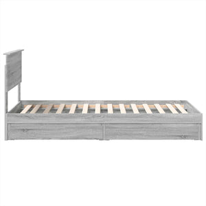 vidaXL Storage Bed Sonoma Grey 90 x 190 cm Engineered Wood