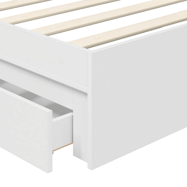 vidaXL Storage Bed with Headboard White 90 x 200 cm Engineered Wood