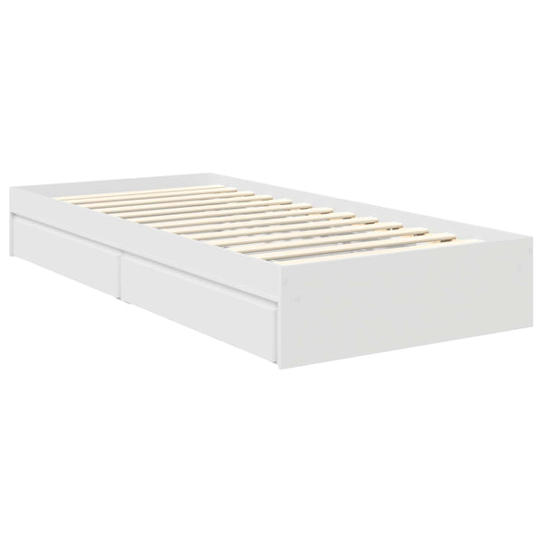 vidaXL Storage Bed with Headboard White 90 x 200 cm Engineered Wood