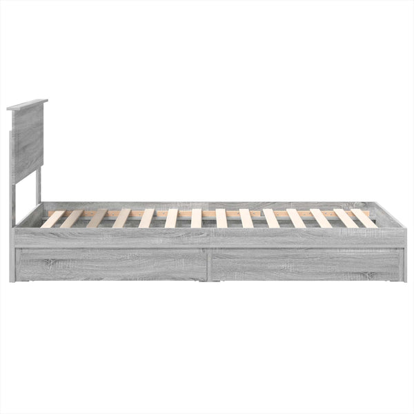 vidaXL Storage Bed Sonoma Grey 90 x 200 cm Engineered Wood
