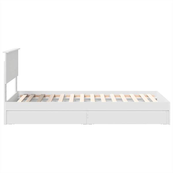 vidaXL Storage Bed with Headboard White 75 x 190 cm Engineered Wood