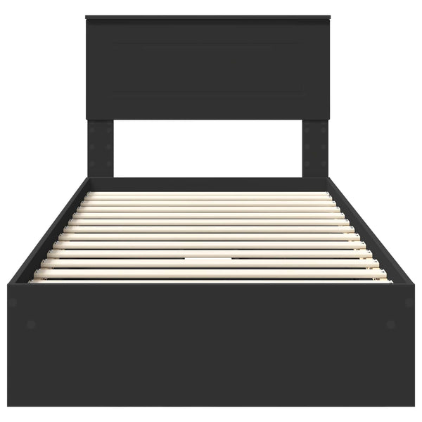 vidaXL Storage Bed Black 75 x 190 cm Engineered Wood