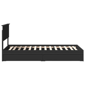 vidaXL Storage Bed Black 75 x 190 cm Engineered Wood