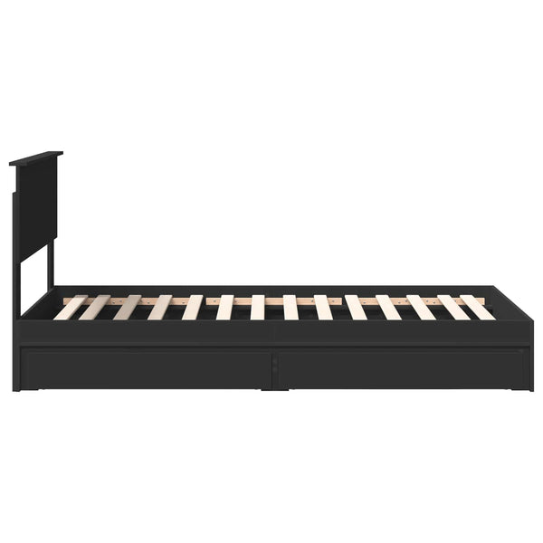 vidaXL Storage Bed Black 75 x 190 cm Engineered Wood
