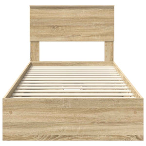 vidaXL Storage Bed Sonoma Oak 75 x 190 cm Engineered Wood