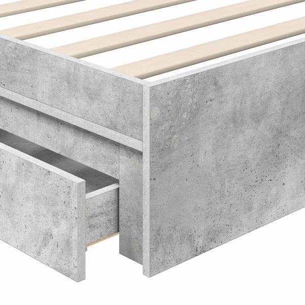 vidaXL Storage Bed Concrete Grey 70 x 190 cm Engineered Wood