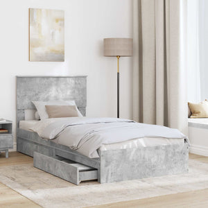 vidaXL Storage Bed Concrete Grey 70 x 190 cm Engineered Wood