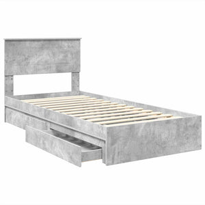 vidaXL Storage Bed Concrete Grey 70 x 190 cm Engineered Wood