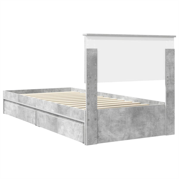 vidaXL Storage Bed Concrete Grey 70 x 190 cm Engineered Wood