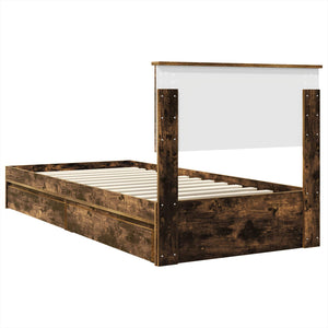 vidaXL Storage Bed Smoked Oak 75 x 190 cm Engineered Wood