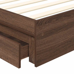 vidaXL Storage Bed Brown Oak Look 75 x 190 cm Engineered Wood