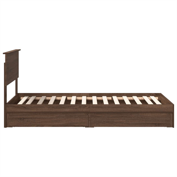 vidaXL Storage Bed Brown Oak Look 75 x 190 cm Engineered Wood