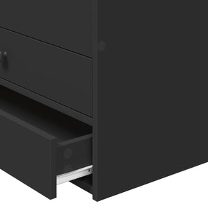 vidaXL Day Bed with Drawers Black 100 x 200 cm Engineered Wood