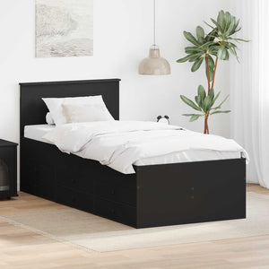 vidaXL Day Bed with Drawers Black 100 x 200 cm Engineered Wood