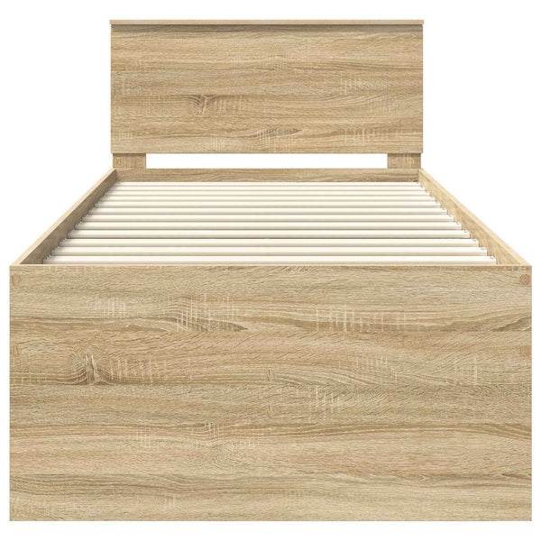 vidaXL Day Bed Sonoma Oak and Black 100 x 200 cm Engineered Wood