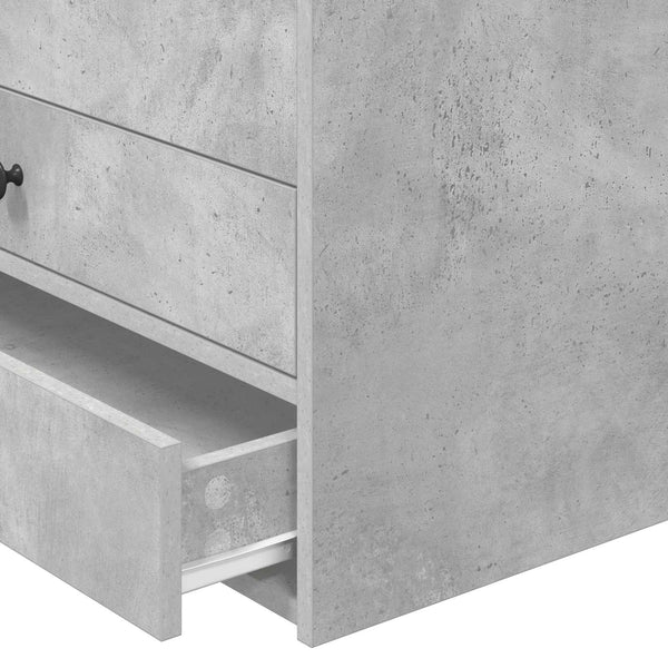 vidaXL Day Bed Concrete Grey and Black 100 x 200 cm Engineered Wood